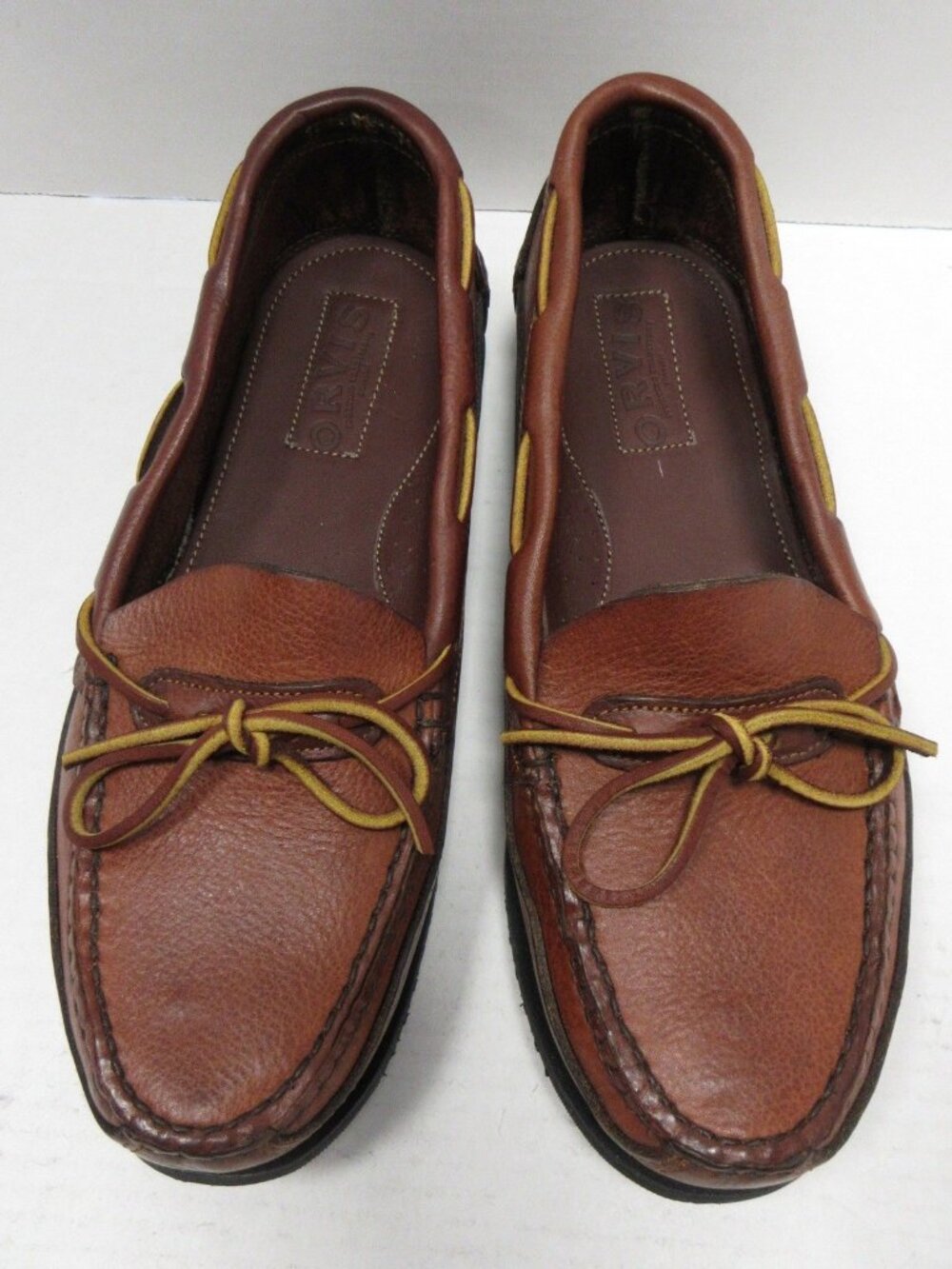 Orvis Boat Shoes 11 EE Camp Moccasin Loafer Leather Slip On USA Made